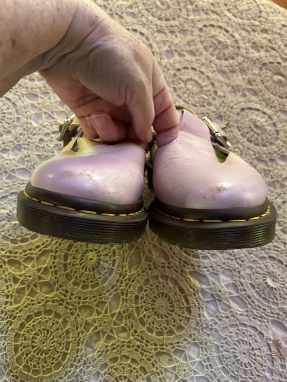 Dr. Martens Polley Light Pink Smooth Mary Jane Oxford Shoe Sz US 6/EU 37 - Picture 5 of 14